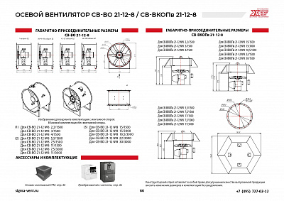Вентиляторы подпора осевые СВ-ВО21-12-8; СВ-ВКОПв21-12-8